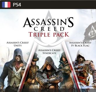 Triple pack Assassins Creed : Black Flag, Unity, Syndicate